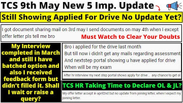 Still Showing Applied For Drive No Update, TCS HR Result, OL & Joining Date Delay Why? - Must Check