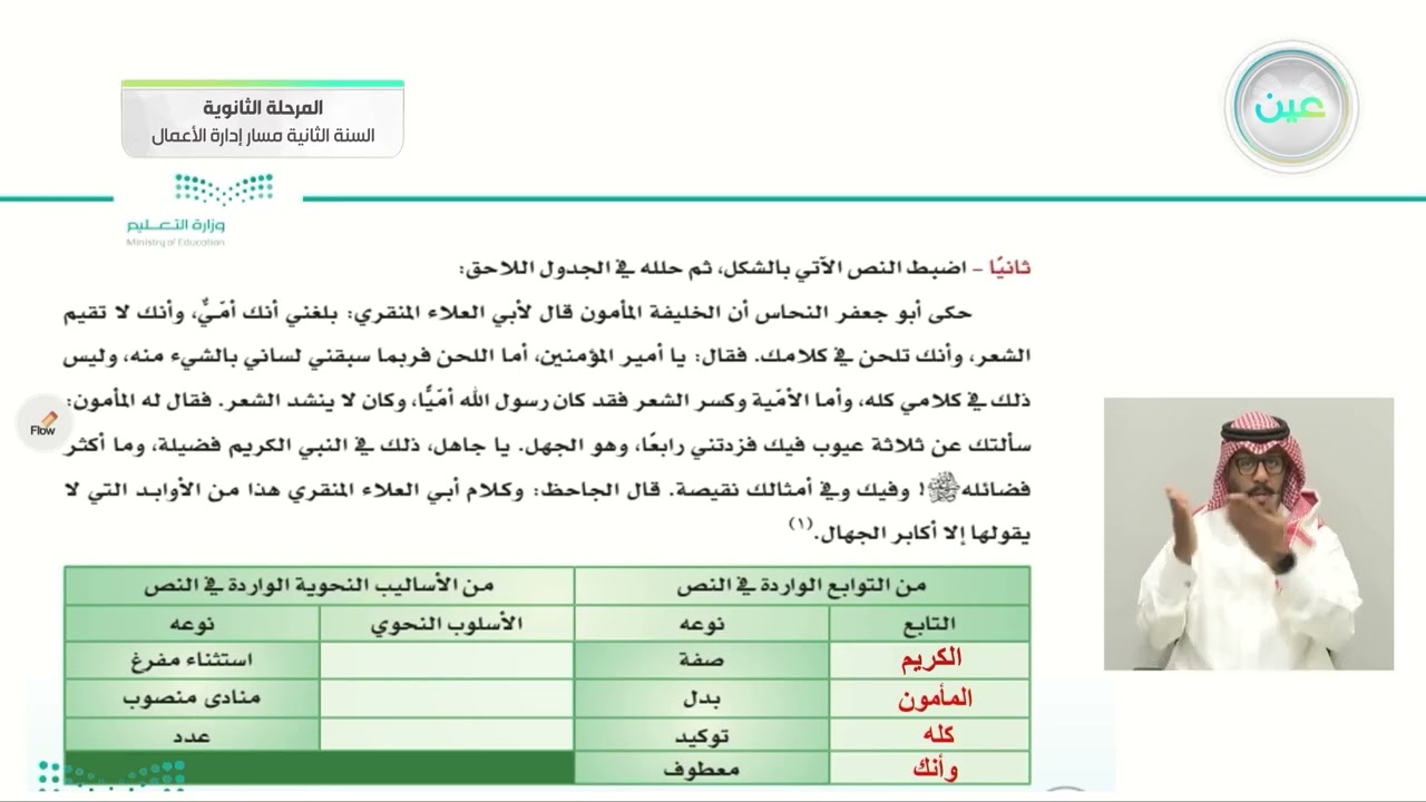 -الأساليب النحوية : النداء، الاستثناء، التعجب والعدد - الكفايات اللغوية (2-1) - مسار إدارة الأعمال