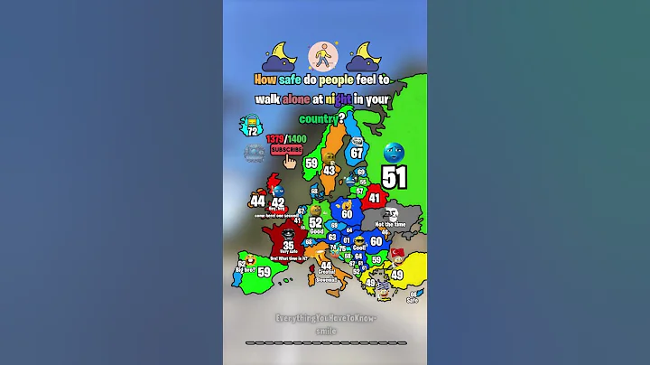 How safe do people feel to walk alone at night in your country?👀🌛 #shorts #map #europe