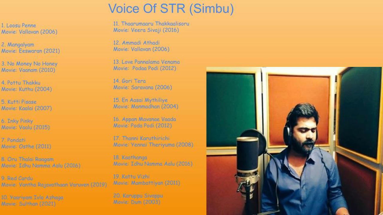 Voice of STR Simbu Hits Simbu Songs Tamil Super Hit Songs