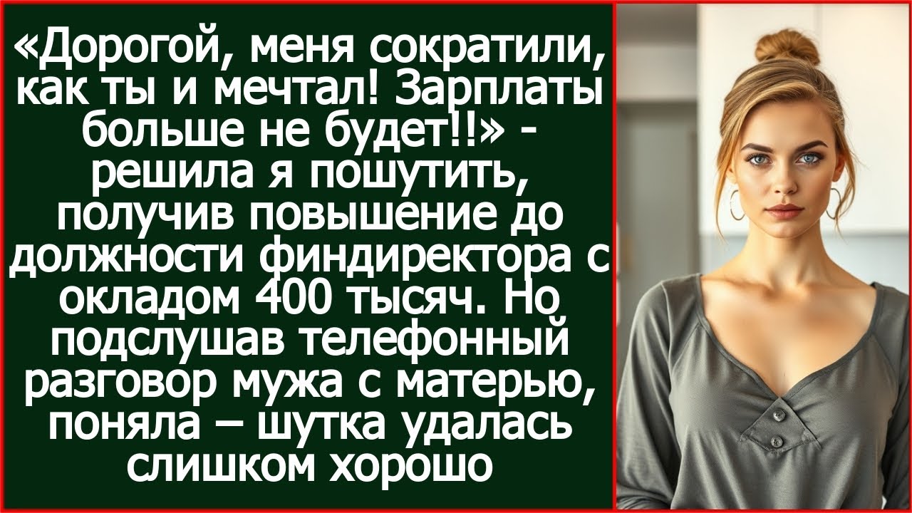 «Дорогой, меня сократили, как ты и мечтал! Зарплаты больше не будет!» Решила я пошутить, над мужем.