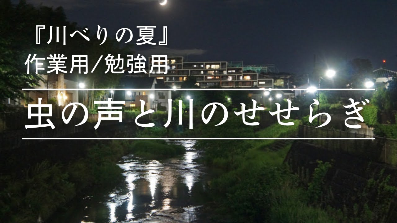 川べりの夏 虫の声と川のせせらぎ 作業用 勉強用 寝落ち用 Youtube