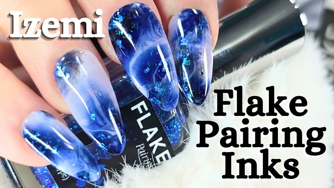 So Easy! Icy Winter Nails ~How To~ With Izemi Flakes~Swatch