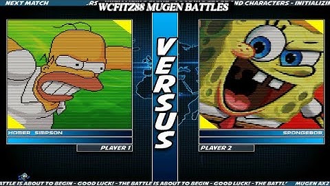 WCFITZ88 MUGEN Battles | Homer vs SpongeBob