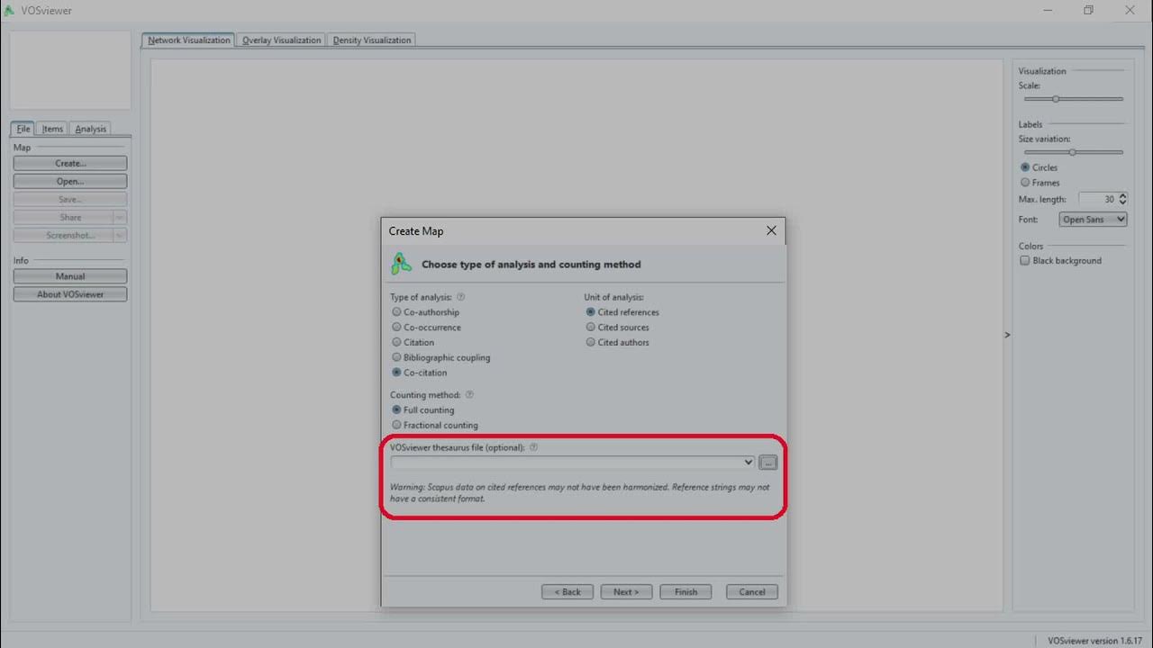 Creating a Thesaurus File in VOSviewer (a cocitation example) YouTube
