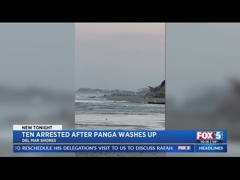 Ten arrested after panga washes up