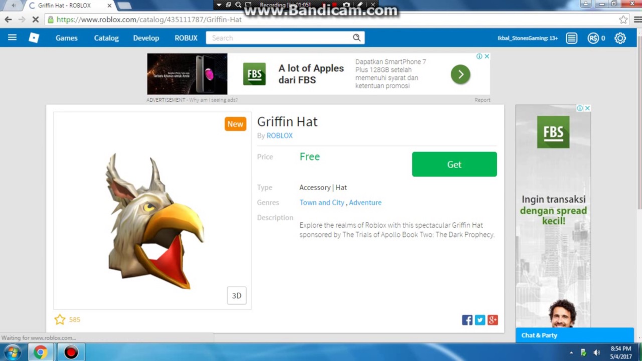 Roblox How To Get Griffin Hat 2017 This Item Is Not Currently For Sale Youtube - how to get roblox invincibubble hat
