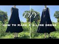 Aラインワンピースの作り方【型紙付き】/スクエアネック♫/How to make a A-line dress