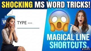 MS Word 6 Magical Line Shortcuts 😱 | MS Word Tutorial in Hindi #shorts #msword # shourtcut