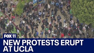 Protesters build new encampment at UCLA