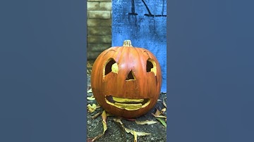 Carving a foam pumpkin 🎃