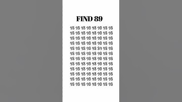 Find 89:Eye test #shorts #gk #ytshortsvideo #iq #puzzle #focustest #mathstricks #mathematics #iqtest