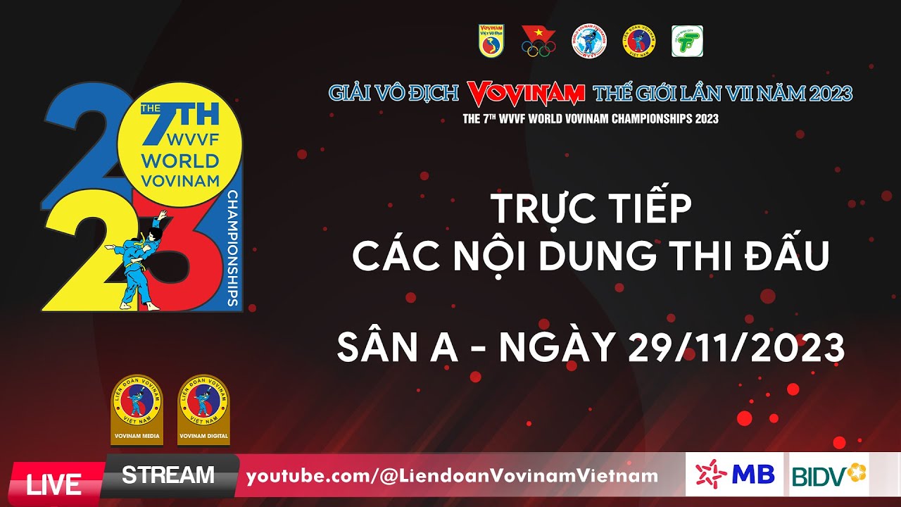 Sân A | Sáng 29/11 | Giải Vô địch Vovinam Thế giới lần thứ 7 năm 2023 | WVVF