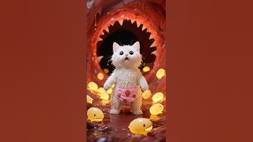 🐱🌊Kitten Transforms into a Giant  Monster, Dad’s Aerial Battle Ends with a Twist!💥 #cat #story