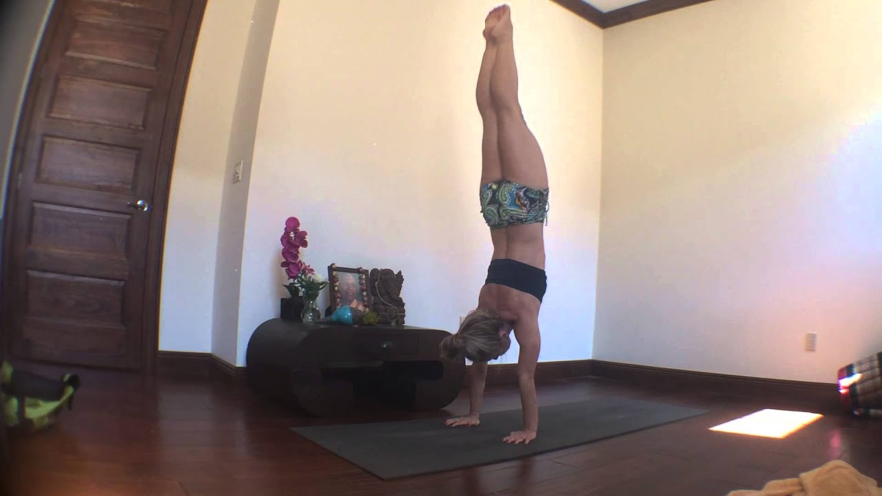 Yoga Handstand Straight Jump Back to Chaturanga Dandasana YouTube
