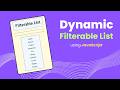 Making a Dynamic Filterable List using JavaScript