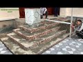 Construction Worker Installing Granite On Porch - Precision Granite Design And Installation