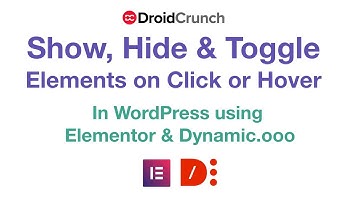 Show, Hide & Toggle Elements on Click Event or Hover In WordPress using Elementor Pro & Dynamic.ooo