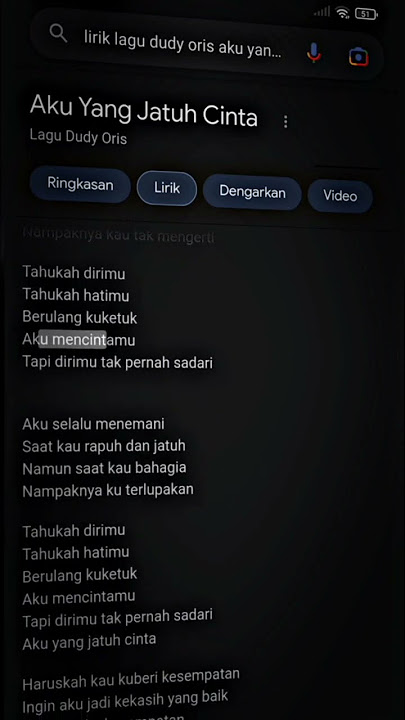 Lirik Lagu Aku Yang Jatuh Cinta ~ Dudy Oris #short #originalsong #galau