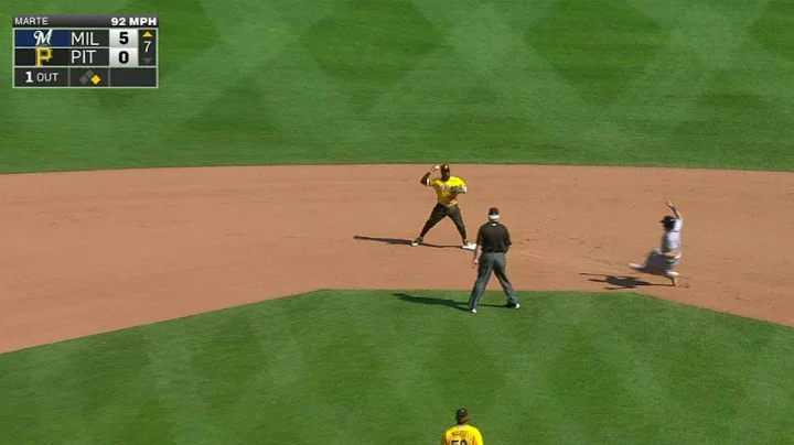 MIL@PIT: Frazier starts a smooth 5-4-3 double play