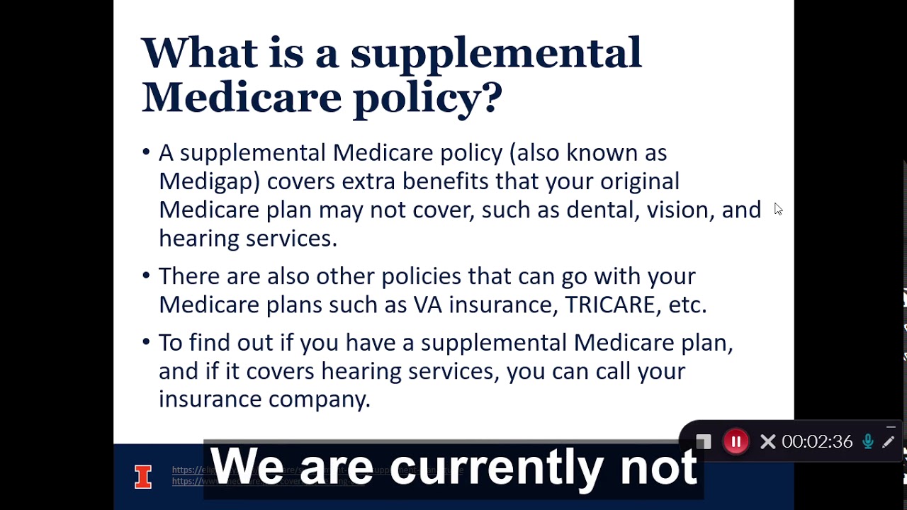 Medicare Coverage and Hearing Aids Department of Speech & Hearing