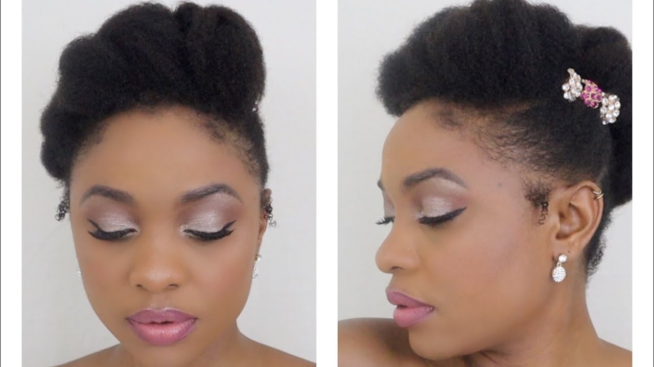 QUICK & EASY PIN-UP BRIDAL/WEDDING UPDO ON TYPE 4 NATURAL HAIR - YouTube