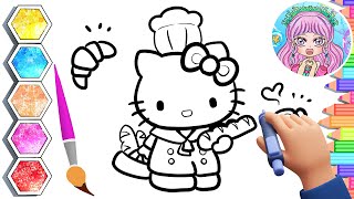 Hello Kitty easy drawing & coloring for kid l How to draw Hello Kitty #art #kids