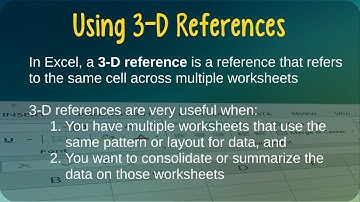 How to Use 3-D References in Microsoft Excel