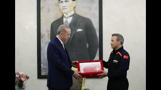 Cumhurbaşkanı Erdoğan Türkiyenin Ilk Astronotu Gezeravcıyı Kabul Etti