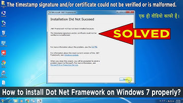 Timestamp signature or certificate could not be verified or malformed | Installation did not succeed