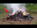 He photographed a burning pile of trash, but what he saw looking at the picture was incredible!