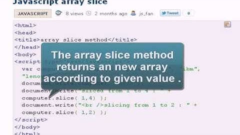 JAVASCRIPT Tutoriral : array slice