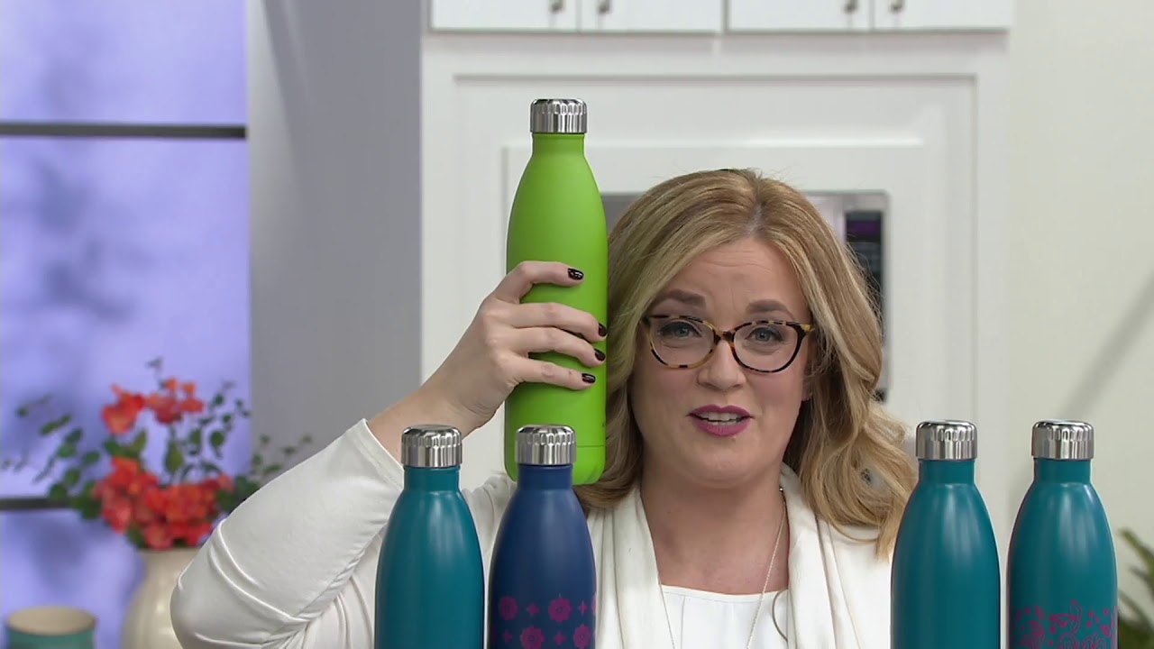 Manna Vogue S/2 25-oz Double Wall Stainless Steel Water Bottles on QVC