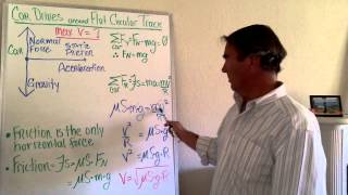 Physics problem: Car drives around flat circular track. How fast can it go and without skidding