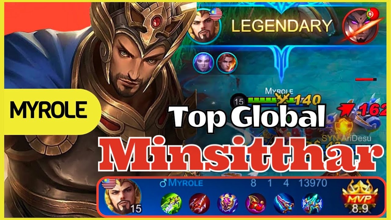 Download TOP GLOBAL MINSITTHAR THE GILDED KING SHEER POWER DOMINANCE! | Rank 4 Global MYROLE | MOBILE LEGENDS