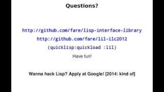 Lisp Interface Library
