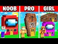 NOOB vs PRO vs GIRL FRIEND AMONG US COFFIN DANCE MINECRAFT HOUSE BATTLE! (Building Challenge)