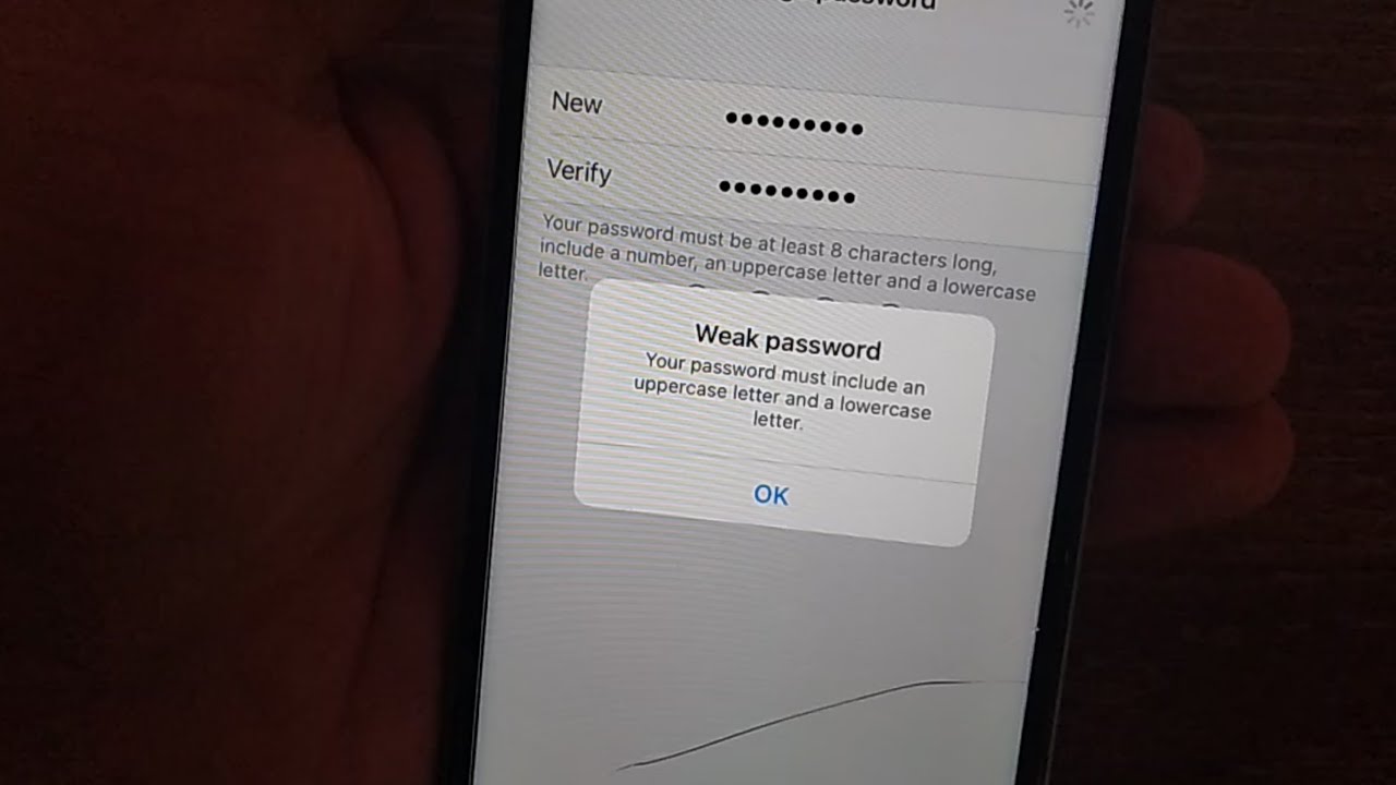 Your Password Must Include An Uppercase And A Lowercase latter | Apple ...