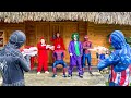 Team spiderman vs bad guy team in real life  rescue spiderman red   action funny 