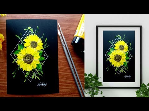 easy-acrylic-painting-ideas-for-beginners-|-easy-sunflower-painting-|-acrylic-painting