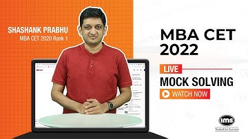 🔴MBA CET Live Mock Solving by CET Rank 1 - ft. Shashank Prabhu