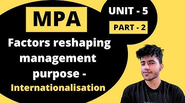 UNIT 5 | Factors reshaping and redesigning management purpose | MPA | BCom Hons, BBA | DU | DU Sol