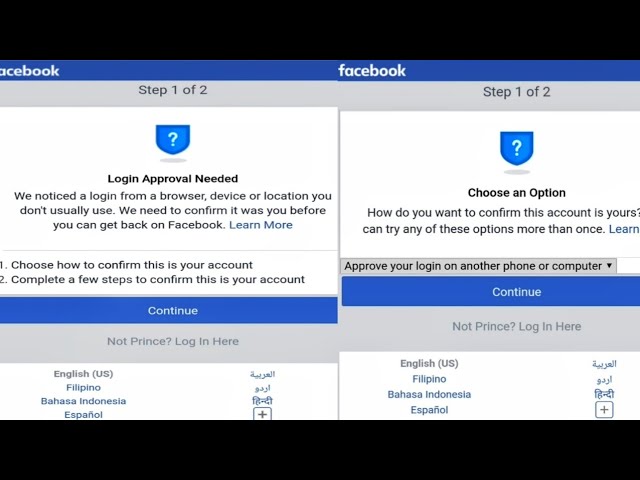 Facebook Login Approvals, Optional Two-Factor Authentication