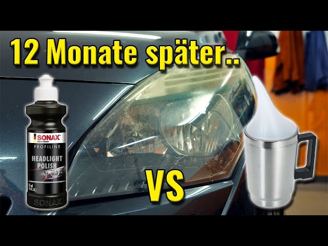 LANGZEIT-TEST: Scheinwerfer Aufbereitung  Bedampfen VS Polieren mit SONAX  Profiline Set 