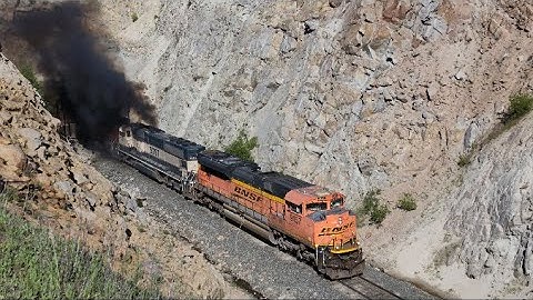 BNSF and MRL helpers smoke it up at Mullan Pass Tunnel - 6/25/2022