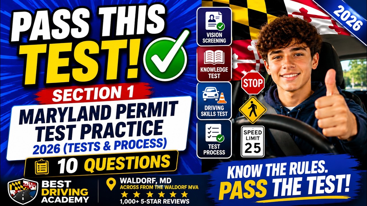 Section 1 – Maryland Permit Test Practice 2026 (Tests & Process) - YouTube