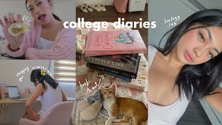 COLLEGE DIARIES | book haul, studying for midterms, lab class 🐸💗