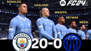 WHAT HAPPENS IF MESSI, RONALDO, MBAPPE, NEYMAR PLAY TOGETHER MANCHESTER CITY  VS INTER MILAN