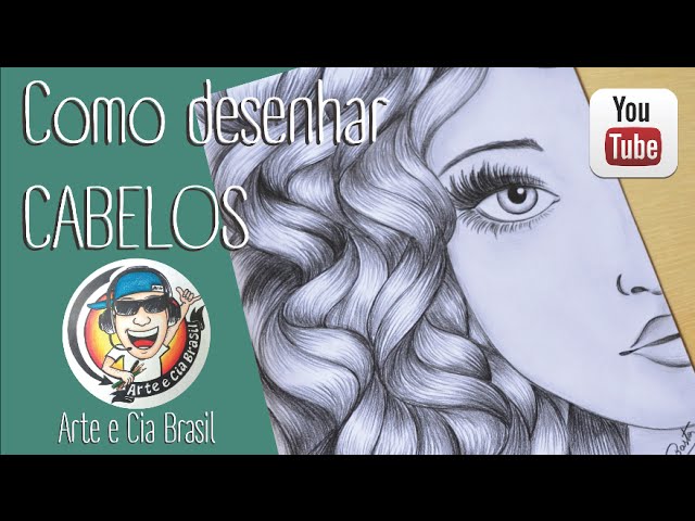 Desenho no estilo kawaii de linda garota com cabelo cacheado