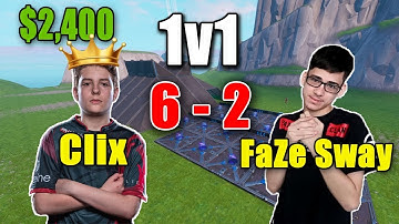 FaZe Sway *LOSES* 1V1 to Msf Clix! - Insane pro build fight for $2,400 dollars! - HOMER GRIND